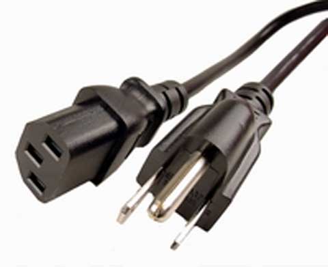 6 ft Black Power Cord - Click Image to Close